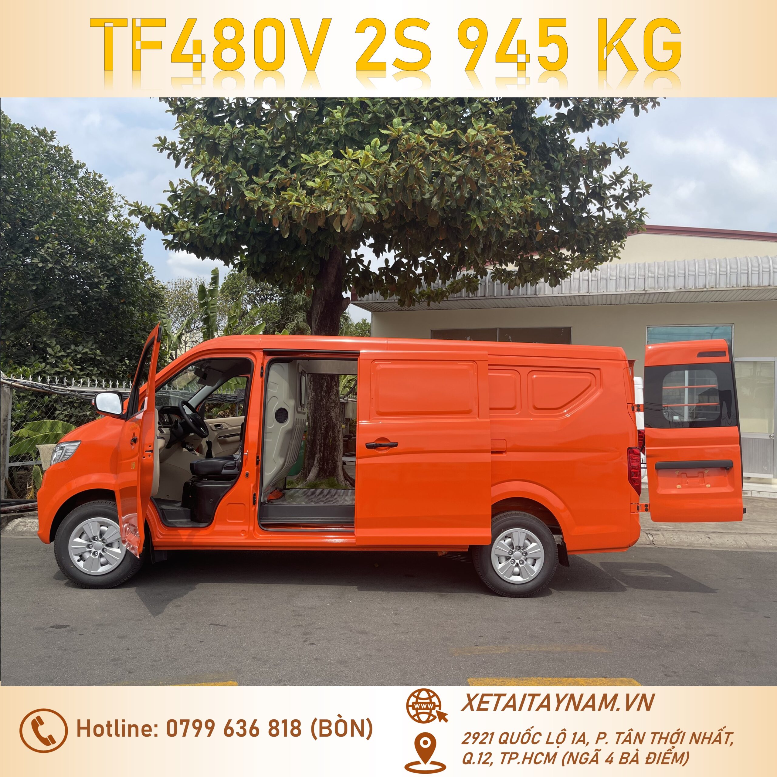 thaco_van_2_chỗ_màu_cam_thùng_2m9_945kg