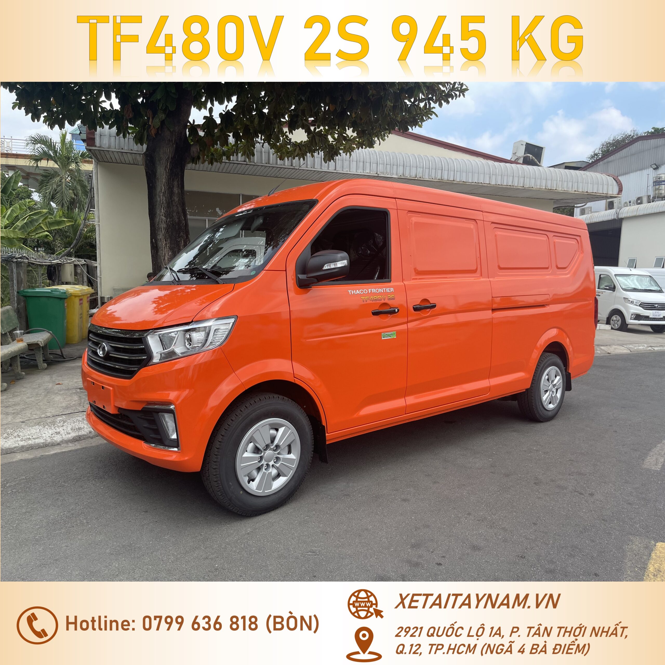 thaco_van_2_chỗ_màu_cam_thùng_2m9_945kg